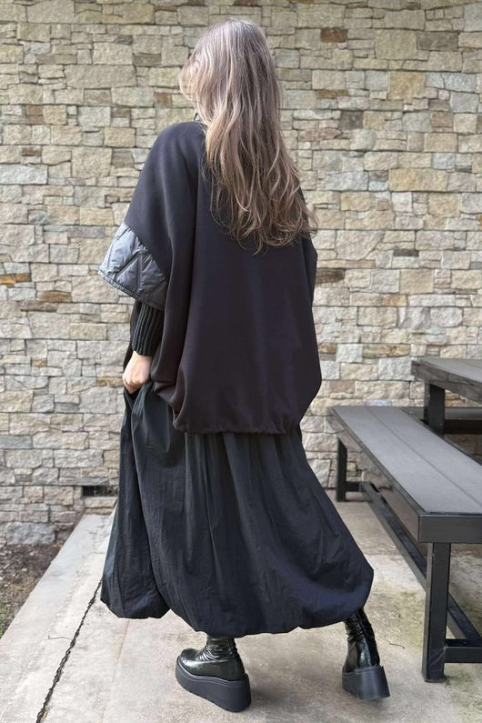 Soft Tech Jersey Puff Jacket Black